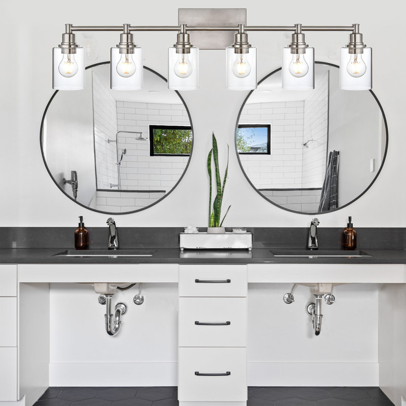 Latitude Run® Industrial 6-Light Bathroom Vanity Light Fixture With ...